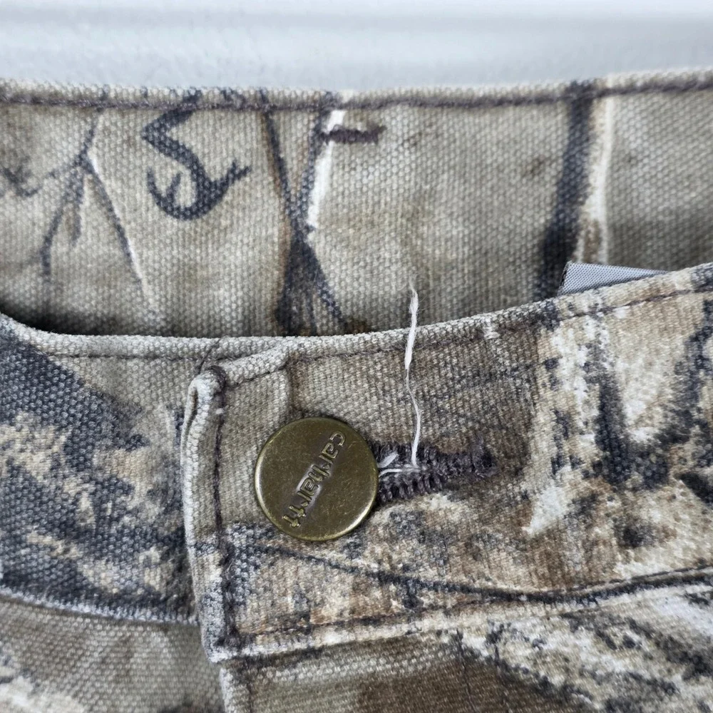 Carhartt x Realtree USA VINTAGE Canvas Camo Work 40x30 Cotton Made B235977